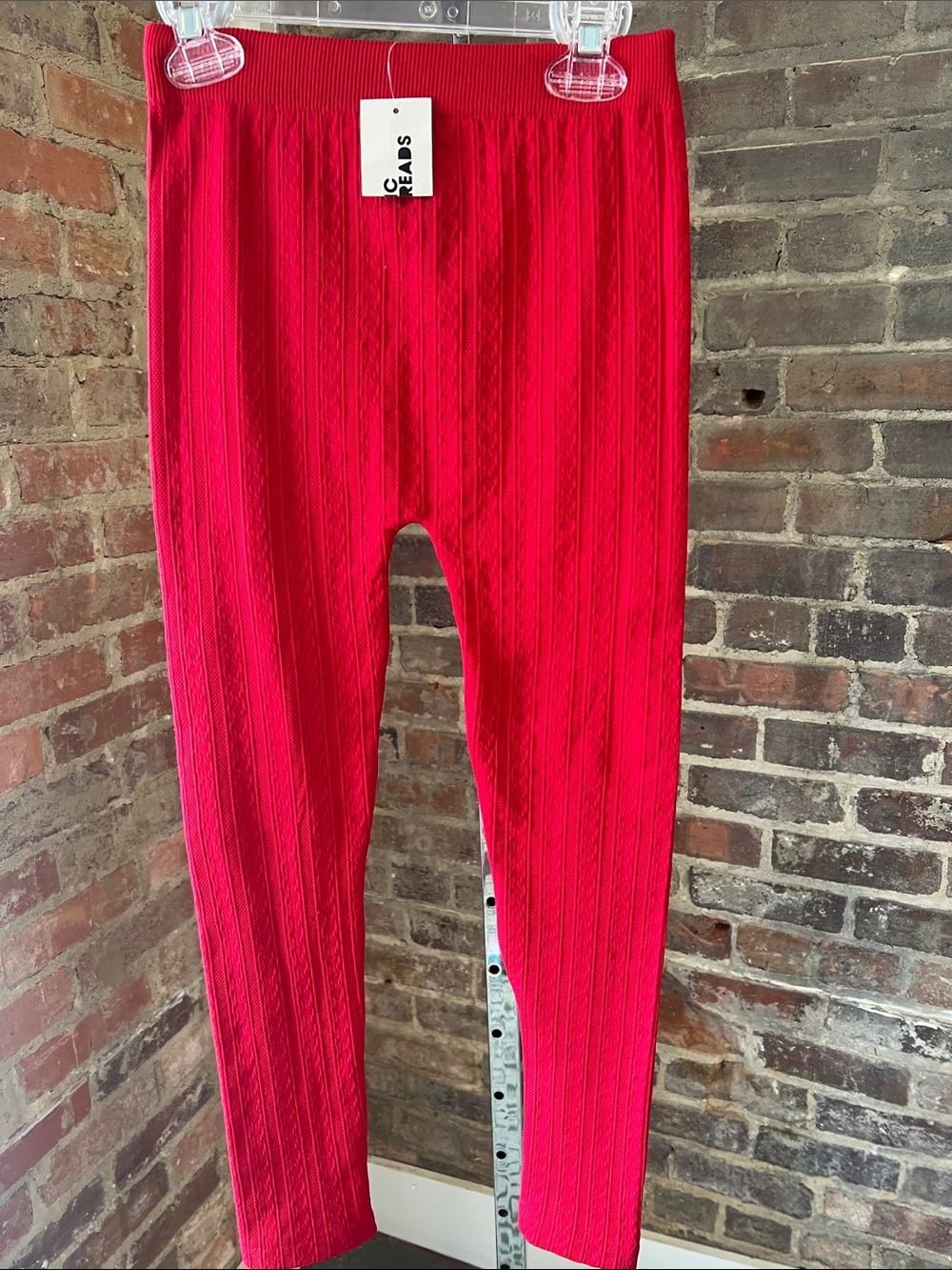 Epic Threads Bright Red Ribbed Kids Leggings